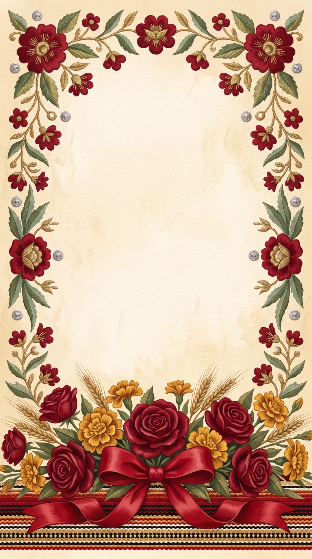 Invitación de XV años estilo charra: Bordado de flores, greca de sarape y la elegancia de una hacienda charra, para la quinceañera que entra con botines y moño de listón.